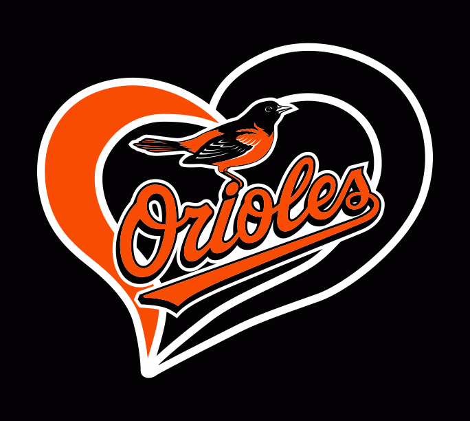 Baltimore Orioles Heart Logo vinyl decal